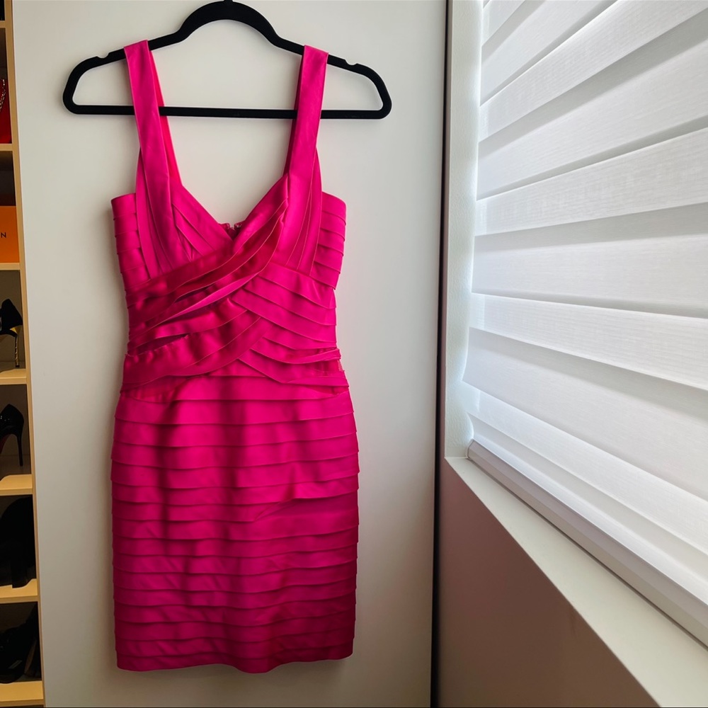 BCBGmaxazria Satin Pink Dress